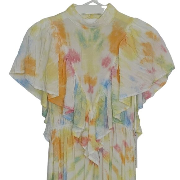 NWT YFB Cruz tie dye backless ruffle maxi dress - Picture 4 of 16